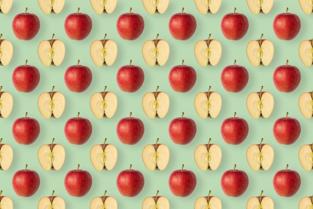 a bunch of red apples