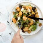 vegetable salad on white plate